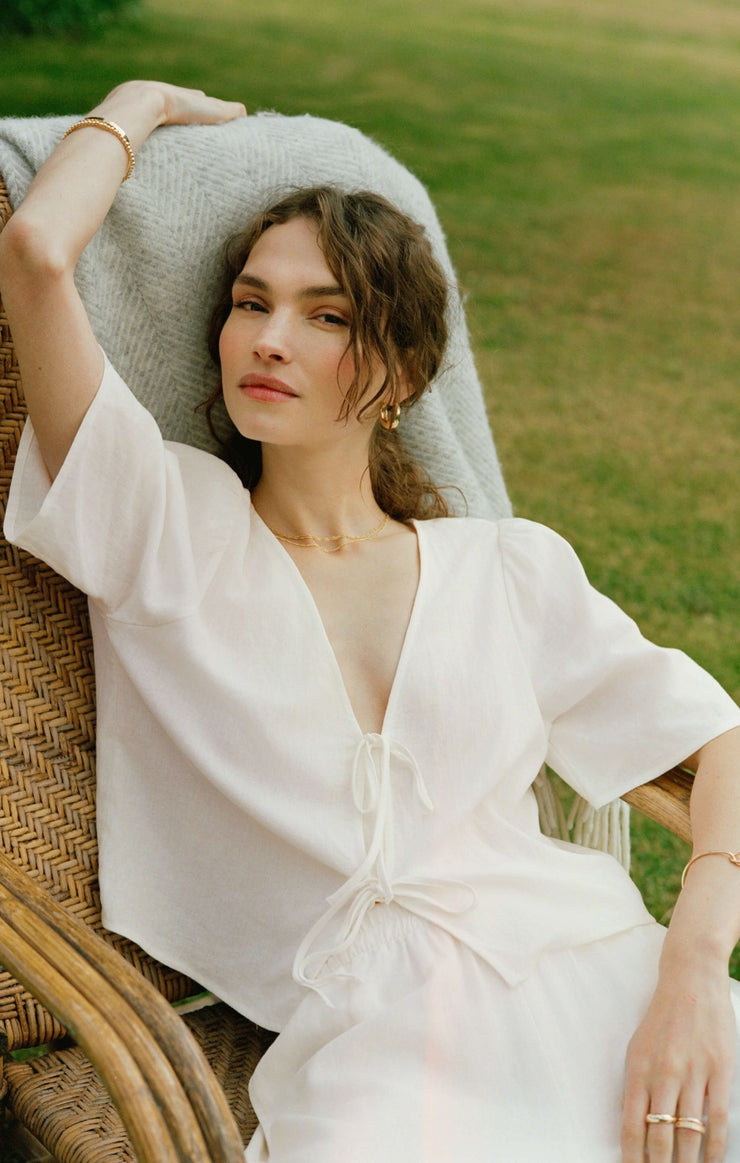 Z Supply Women's La Belle Linen Cropped Top | TYLER'S