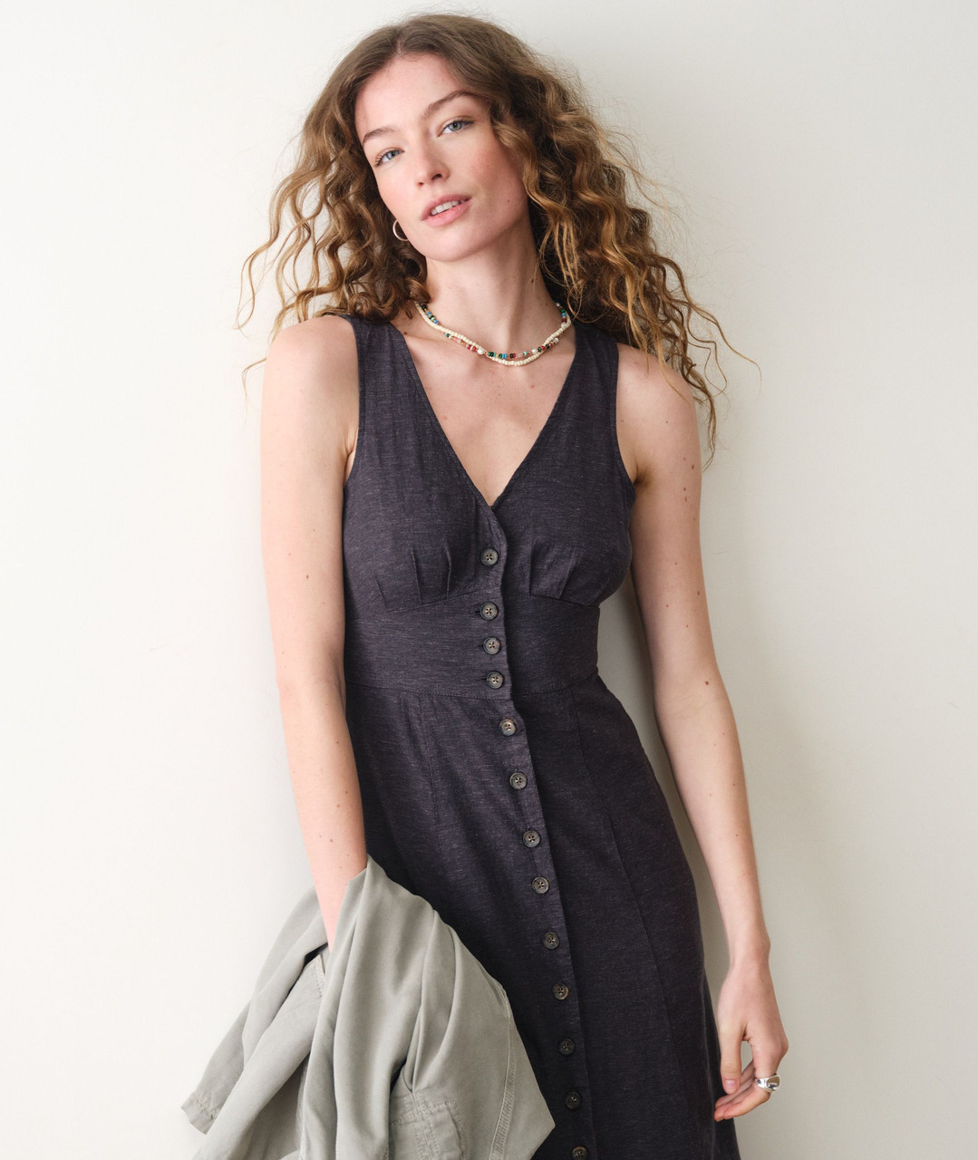 marine layer black dress Marine Layer Lexi Rib Long-Sleeve Midi Dress