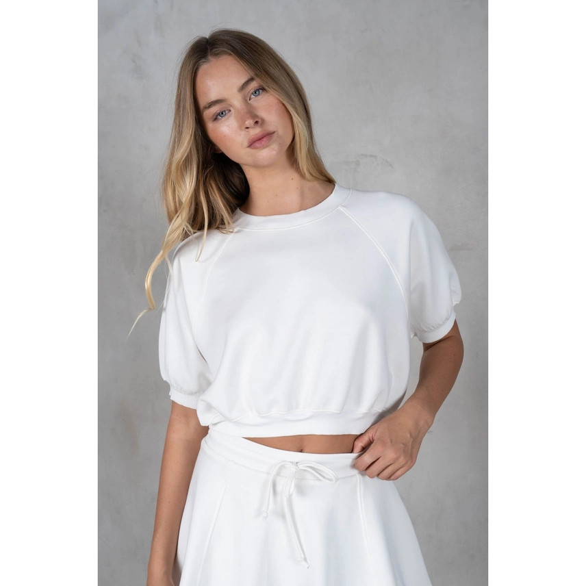 La Biz Neoprene Cropped Raglan Sweatshirt | TYLER'S