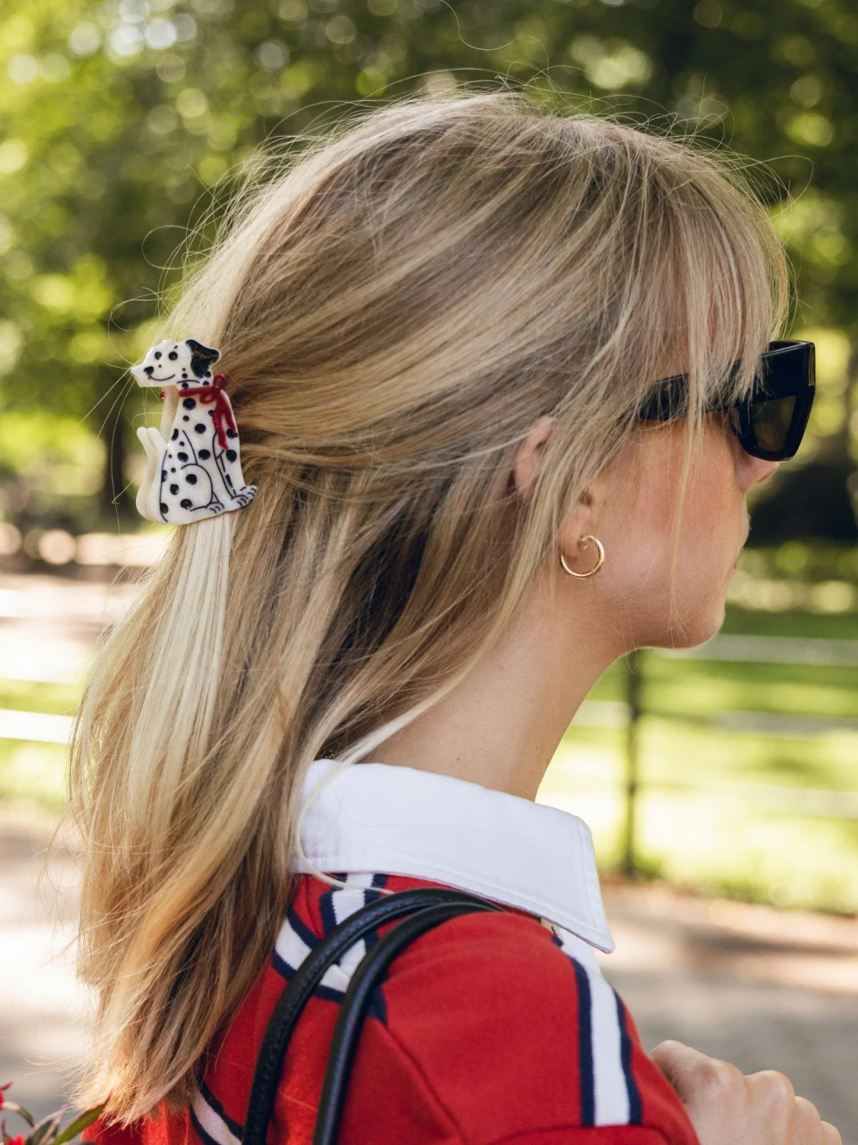 Solar Eclipse Hand-Painted Dalmatian Claw Hair Clip | TYLER'S