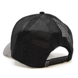 TYLER'S Vintage Texas Patch Trucker Hat in charcoal twill, angled view