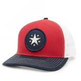Navy and Red Texas Star Patch Trucker Hat
