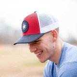 Navy and Red Texas Star Patch Trucker Hat