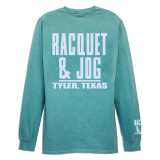 Racquet & Jog Seafoam Long Sleeve Comfort Color Pocket Tee