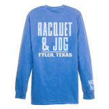 Racquet & Jog Blue Long Sleeve Comfort Color Pocket Tee