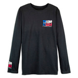 TYLER'S Texas Flag Long Sleeve Cuffless Tee black front view