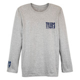 TYLER'S Grey/Navy Long Sleeve Cuffless Tee side view
