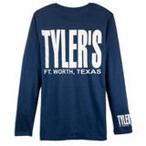 TYLER'S Navy/White Long Sleeve Cuffless Tee back view