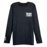 TYLER'S Black/White Long Sleeve Cuffless Tee front view