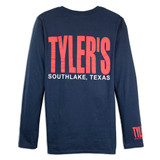 TYLER'S Navy/Red Long Sleeve Cuffless Tee back view