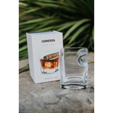 Corkcicle Cigar Glass with geometric pattern design in clear glass