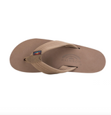Rainbow Men's Double Layer Leather Sandals Dark Brown top view