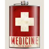 Trixie & Milo medicine flask, stainless steel with measurement markings
