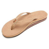 Women's Sierra Brown Double Layer Narrow Strap Leather Sandals