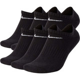 Black Nike Everyday Cushion No-Show Socks- 6 Pack