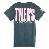 TYLER'S Dark Heather/Azalea Block Tee - The Woodlands