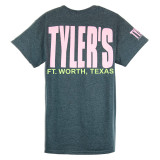 TYLER'S Dark Heather/Azalea Block Tee - Ft. Worth back view