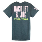 TYLER'S Dark Heather/Azalea Block Tee - Racquet & Jog back view