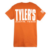 TYLER'S Texas Orange/White Block Tee Austin detail view