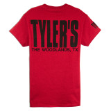 TYLER'S Antique Red/Black Block Tee back view detail