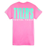 TYLER'S Azalea/Bright Mint Block Tee Austin colorblock