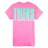 TYLER'S Azalea/Bright Mint Block Tee Ft. Worth front