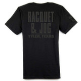 TYLER'S Black/Black Block Tee in Racquet & Jog colorway, back view