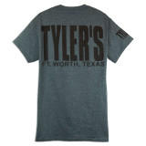 TYLER'S Dark Heather/Black Block Tee Ft. Worth back view
