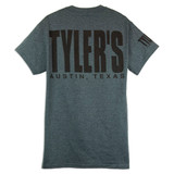 TYLER'S Dark Heather/Black Block Tee Austin back view