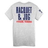 TYLER'S Grey/Navy Block Tee back view Racquet & Jog
