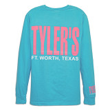 TYLER'S Lagoon Blue/Baby Pink Long Sleeve Comfort Color Tee - Ft. Worth