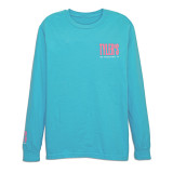 TYLER'S Lagoon Blue/Baby Pink Long Sleeve Comfort Color Tee