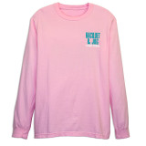 Racquet & Jog Blossom Pink/Teal Long Sleeve Comfort Color Tee