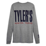 TYLER'S Grey/Navy Long Sleeve Track Tee back view