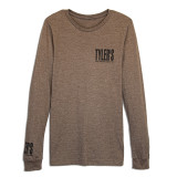 TYLER'S Brown/Black Long Sleeve Track Tee front view