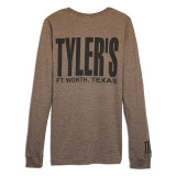 TYLER'S Brown/Black Long Sleeve Track Tee Ft. Worth back view