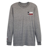 TYLER'S Grey/Texas Flag Long Sleeve Track Tee Southlake front view