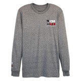 TYLER'S Grey/Texas Flag Long Sleeve Track Tee Austin front view