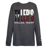 TYLER'S Dark Grey/Texas Flag Long Sleeve Track Tee