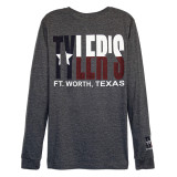 TYLER'S Dark Grey/Texas Flag Long Sleeve Track Tee - Ft. Worth
