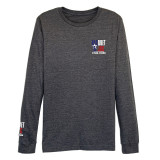 Racquet & Jog Dark Grey/Texas Flag Long Sleeve Track Tee