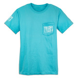 TYLER'S Light Blue Comfort Color Pocket Tee pocket detail