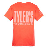 TYLER'S Neon Red Comfort Color Pocket Tee back view
