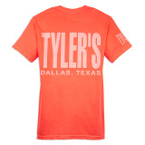 TYLER'S Neon Red Comfort Color Pocket Tee back view Dallas