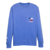 TYLER'S Blue/Texas Flag Long Sleeve Comfort Color Pocket Tee - Racquet & Jog
