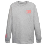 TYLER'S Long Sleeve Block Tee in ash and baby pink colorway