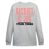 TYLER'S Ash and Baby Pink Long Sleeve Block Tee, back view