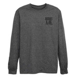 TYLER'S Dark Heather Black Long Sleeve Block Tee front angle view
