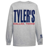 TYLER'S Grey/Navy Long Sleeve Block Tee back view