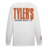 TYLER'S White/Burnt Orange Long Sleeve Tee - Round Rock